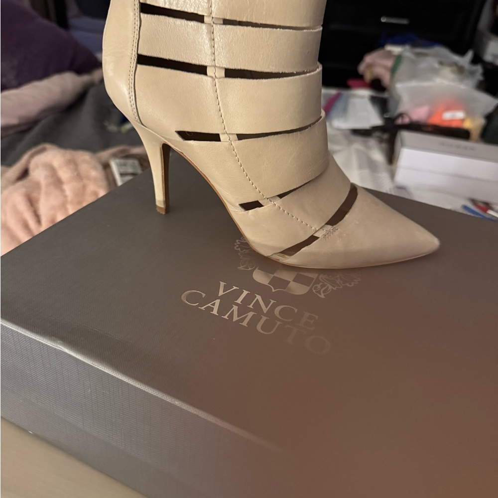 Vince Camuto Cream Strappy Heels